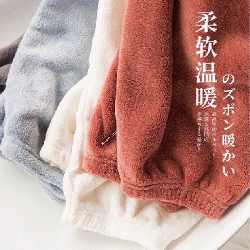 【現貨供應】 厚款‼️250克！69元♥️日系仙女暖暖褲♥️居家褲 珊瑚絨褲 保暖褲 睡褲 聚熱 彈性鬆緊腰圍 冬季刷毛-細節圖4