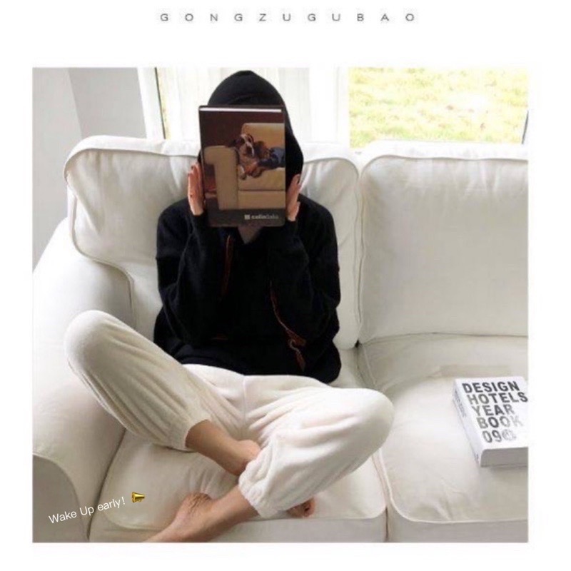 【現貨供應】 厚款‼️250克！69元♥️日系仙女暖暖褲♥️居家褲 珊瑚絨褲 保暖褲 睡褲 聚熱 彈性鬆緊腰圍 冬季刷毛-細節圖8