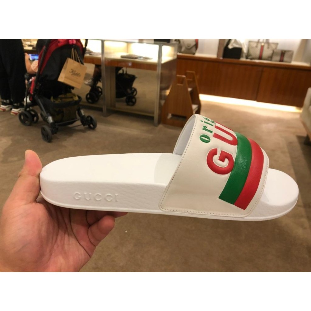 GUCCI 原創 Gucci Pantoletten Gummi 拖鞋涼鞋 44 NEU  100% 原廠正品 中古9成-細節圖2