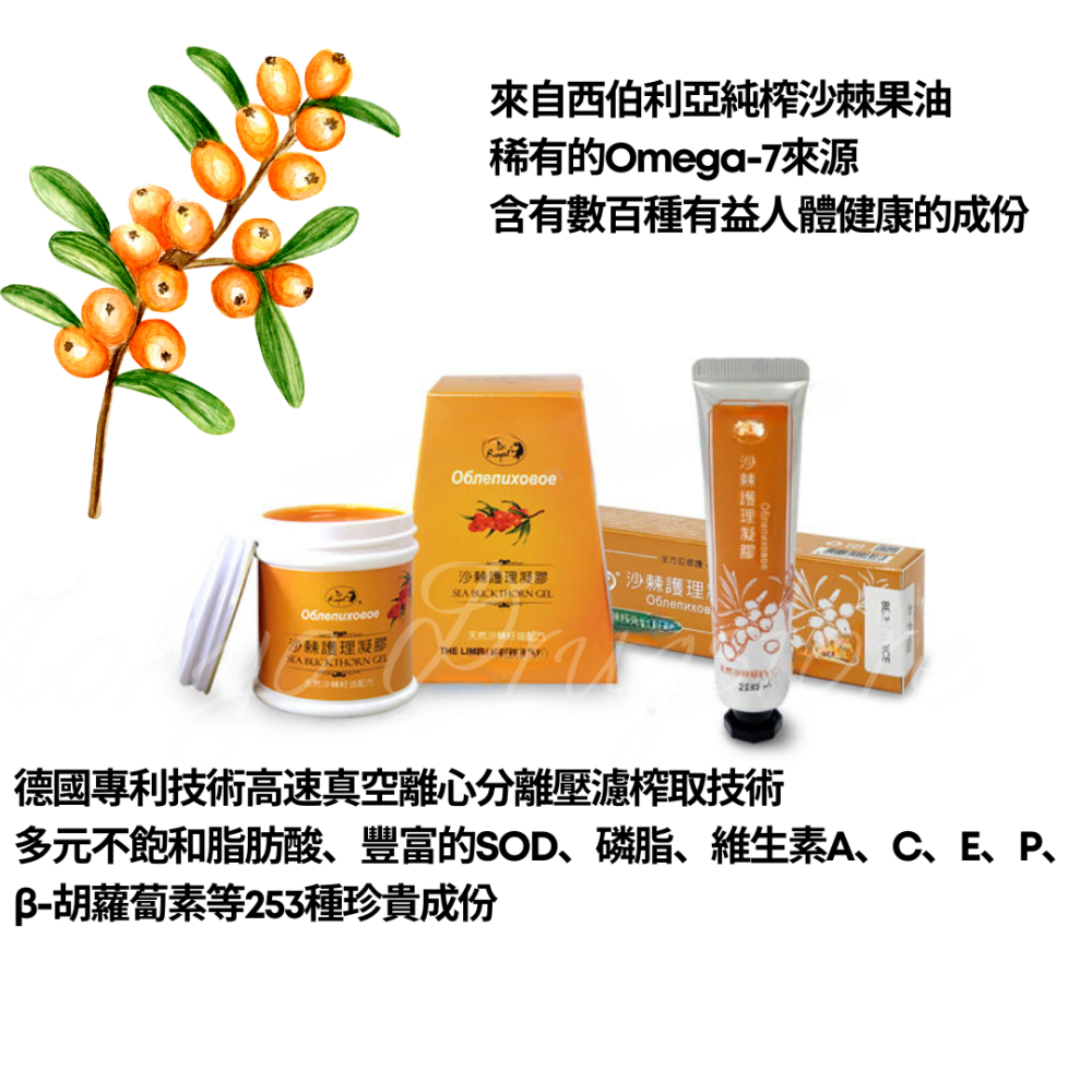 沙棘 護理凝膠 萬用膏 25g(軟管式) / 75g(家庭號) 俄羅斯進口原料 傷口 稀有的 Omega-7-細節圖2