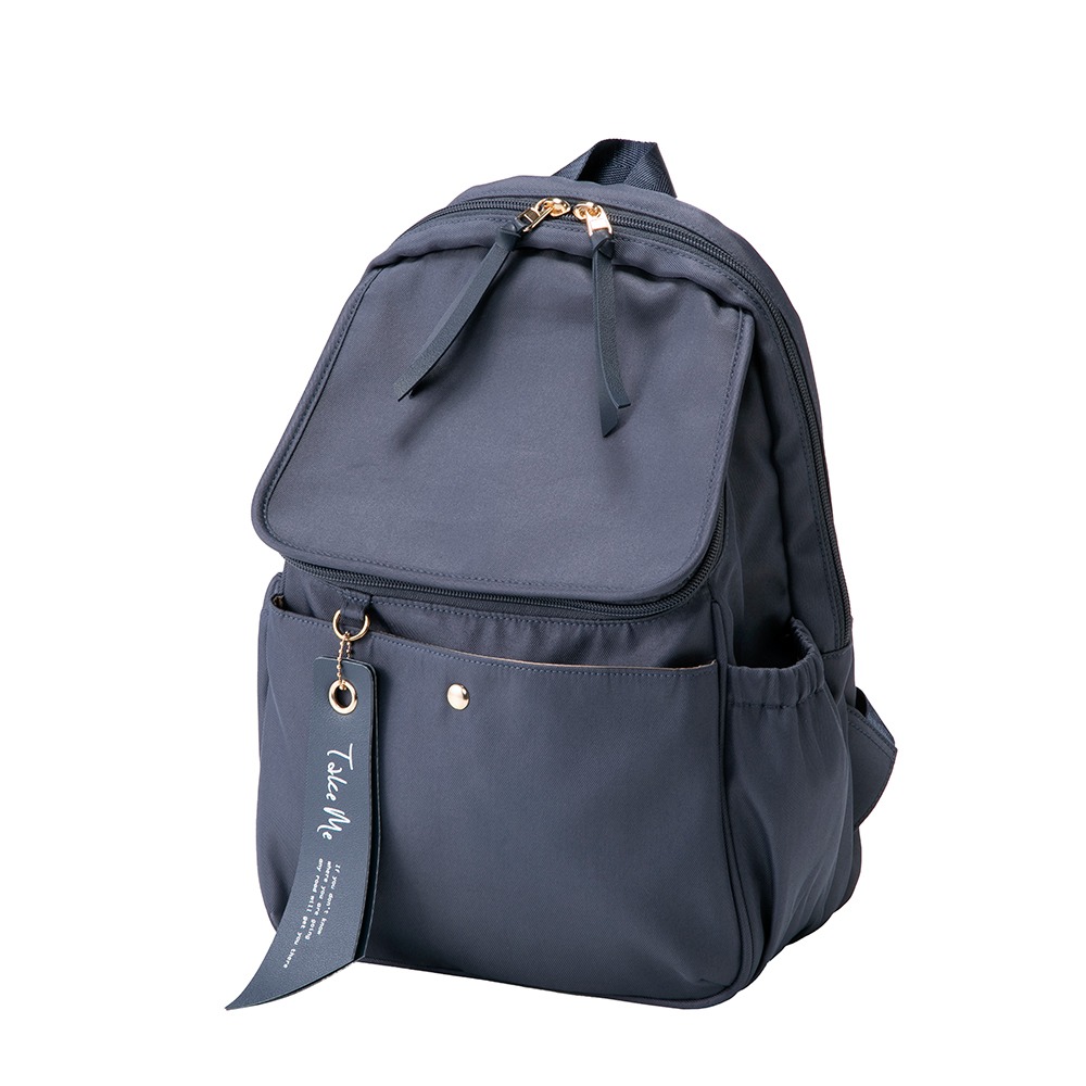 寬口後背包 藍色