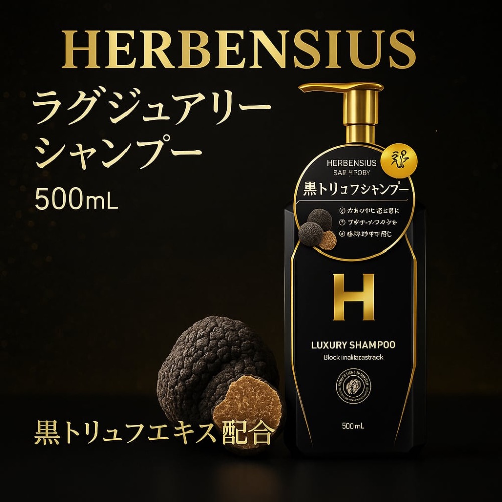 日本🇯🇵HERBENSIUS（赫本希）黑松露奢華洗髮精（500ml）-細節圖3