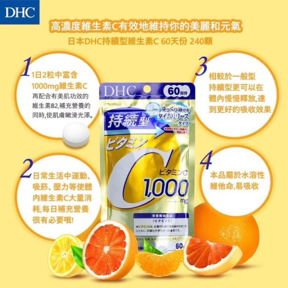 現貨❤️日本🇯🇵境內版 DHC持續性維他命C（60日 份）-細節圖4