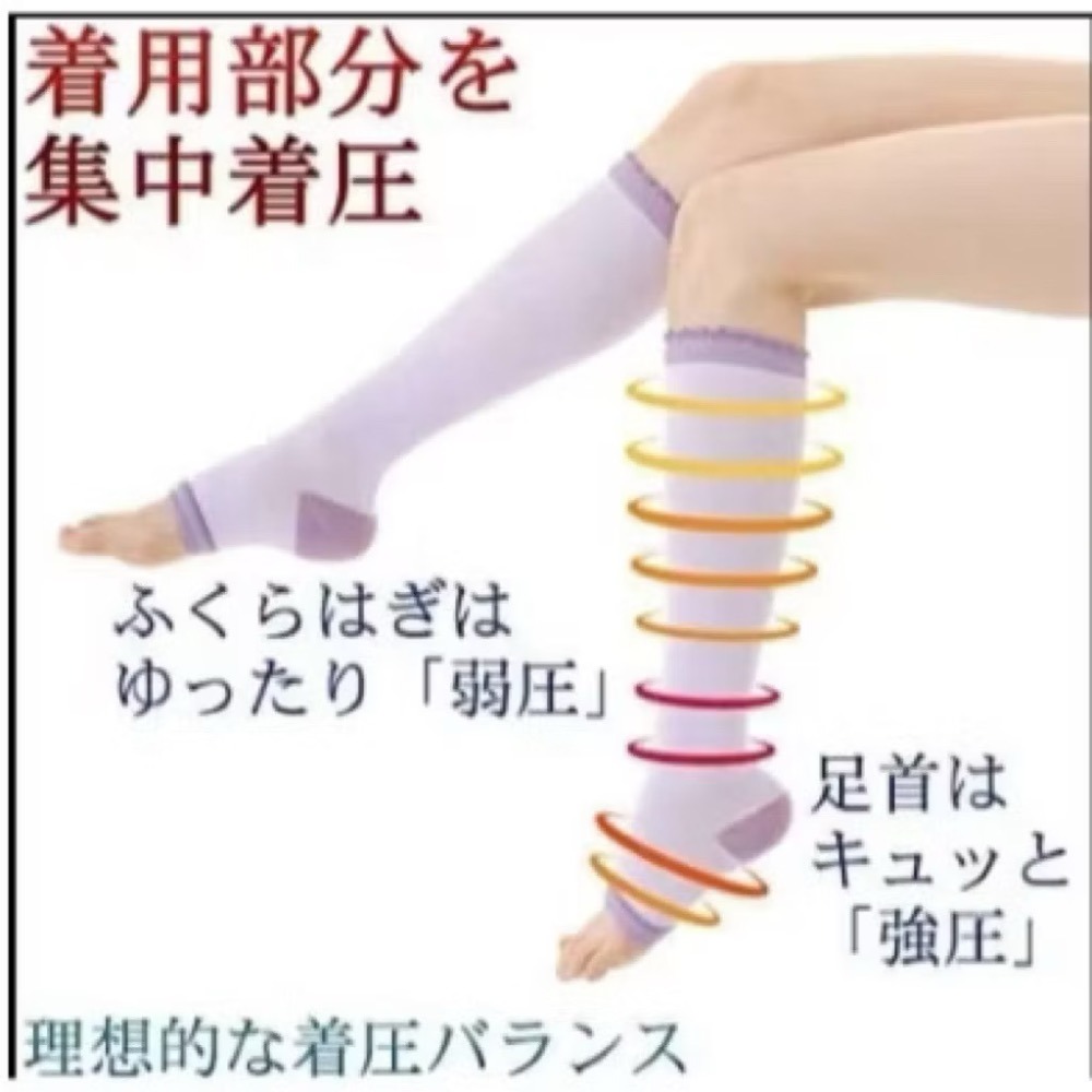 現貨❤️日本🇯🇵睡眠小腿壓力襪23-25cm  3款顏色-細節圖3