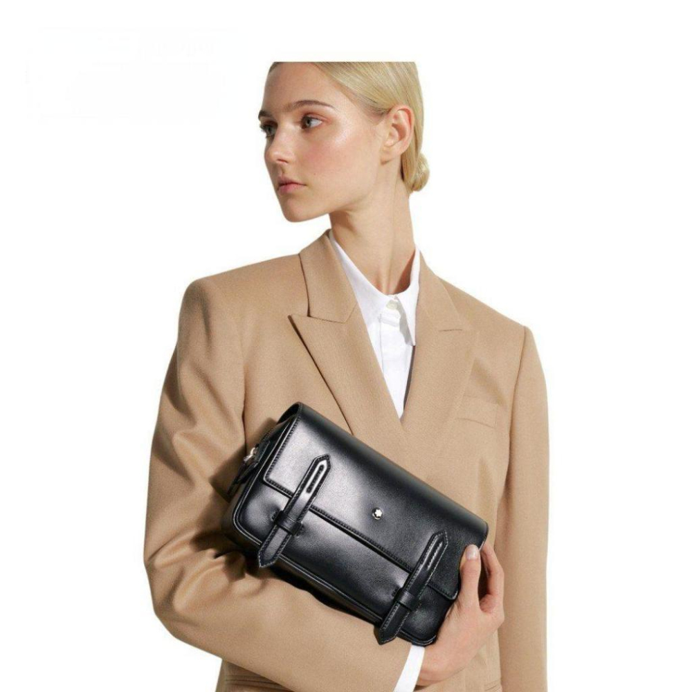 萬寶龍大師傑作（大班）系列信差包 |牛皮｜黑色｜亮面皮革｜斜背包｜公事包｜郵差包｜工作包｜小包｜男女通用款-細節圖2