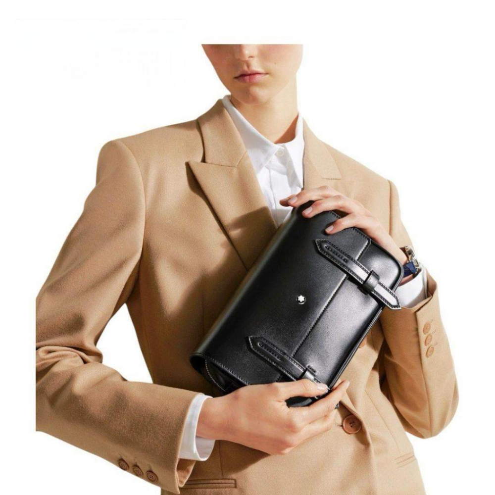 萬寶龍大師傑作（大班）系列信差包 |牛皮｜黑色｜亮面皮革｜斜背包｜公事包｜郵差包｜工作包｜小包｜男女通用款-細節圖3