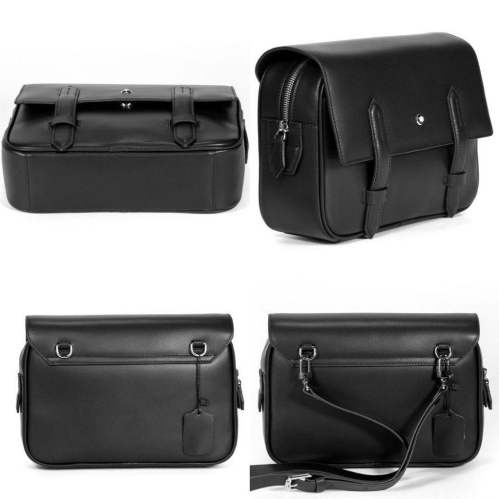 萬寶龍大師傑作（大班）系列信差包 |牛皮｜黑色｜亮面皮革｜斜背包｜公事包｜郵差包｜工作包｜小包｜男女通用款-細節圖6