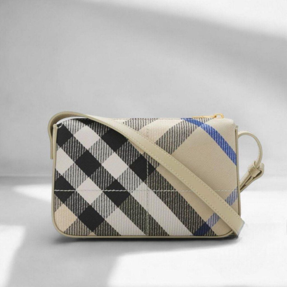 B Snip Lichen大地色格紋斜背包｜小方包｜拉鏈包｜方包｜小包｜隨身包｜Crossbody Bag-細節圖3