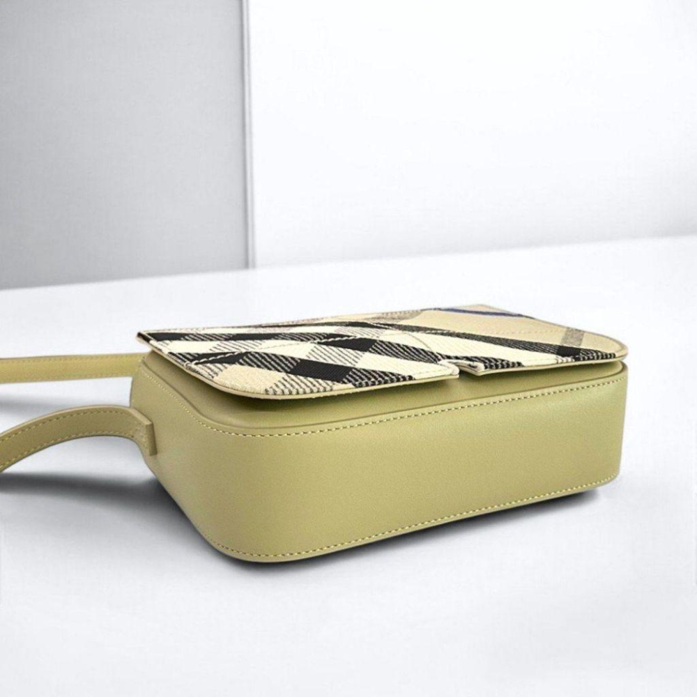 B Snip Lichen大地色格紋斜背包｜小方包｜拉鏈包｜方包｜小包｜隨身包｜Crossbody Bag-細節圖6