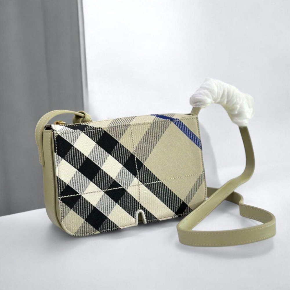 B Snip Lichen大地色格紋斜背包｜小方包｜拉鏈包｜方包｜小包｜隨身包｜Crossbody Bag-細節圖8