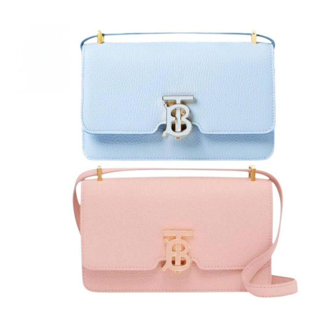 B Grainy Leather Mini TB Bag粒面皮革TB迷你包｜金屬鎖扣｜徽標｜肩背包｜斜肩包｜粉紅色｜藍色