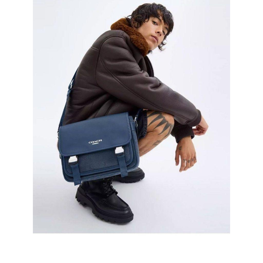 Co Racer 經典Logo郵差包/單肩包/斜背包 丹寧色/深丹寧色/藍色/軍綠色-細節圖2