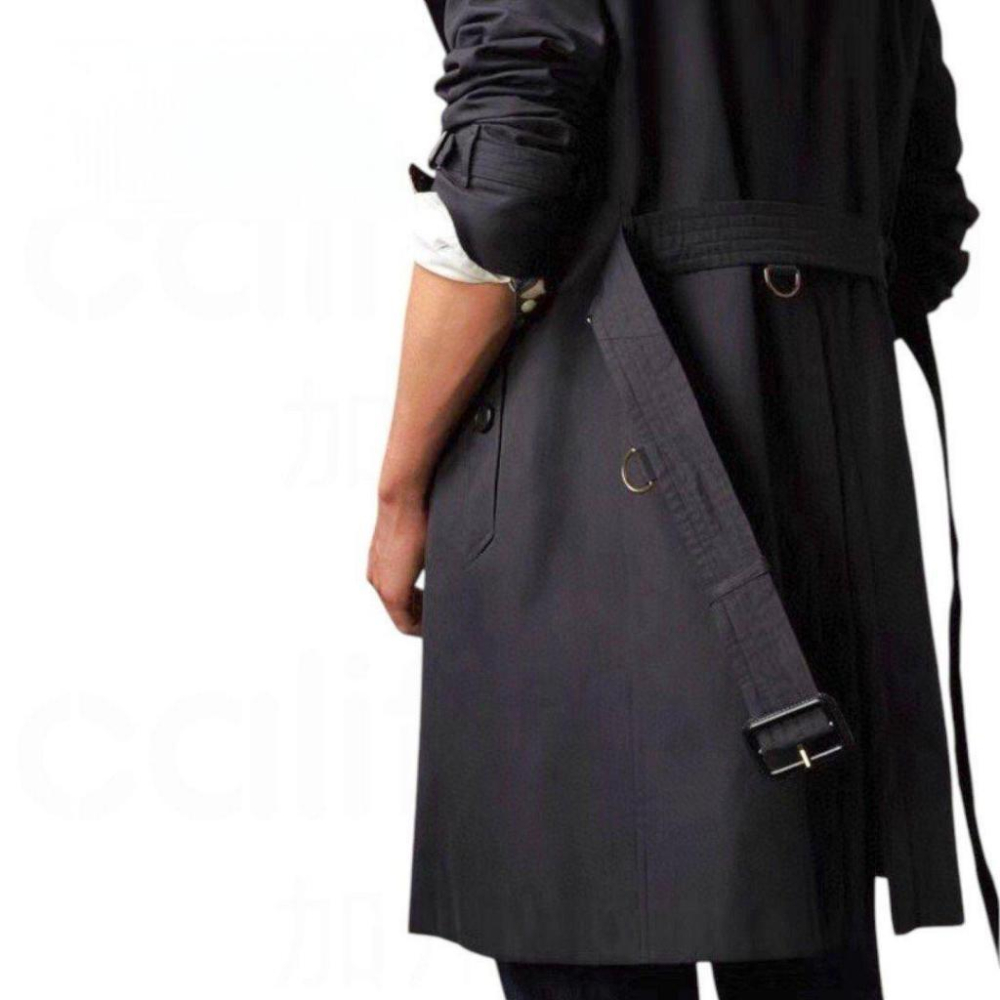 B Trench Coat｜中長版｜Gabardine｜Sandringham (桑德林漢姆)｜經典風衣外套｜蜜金色｜黑-細節圖4