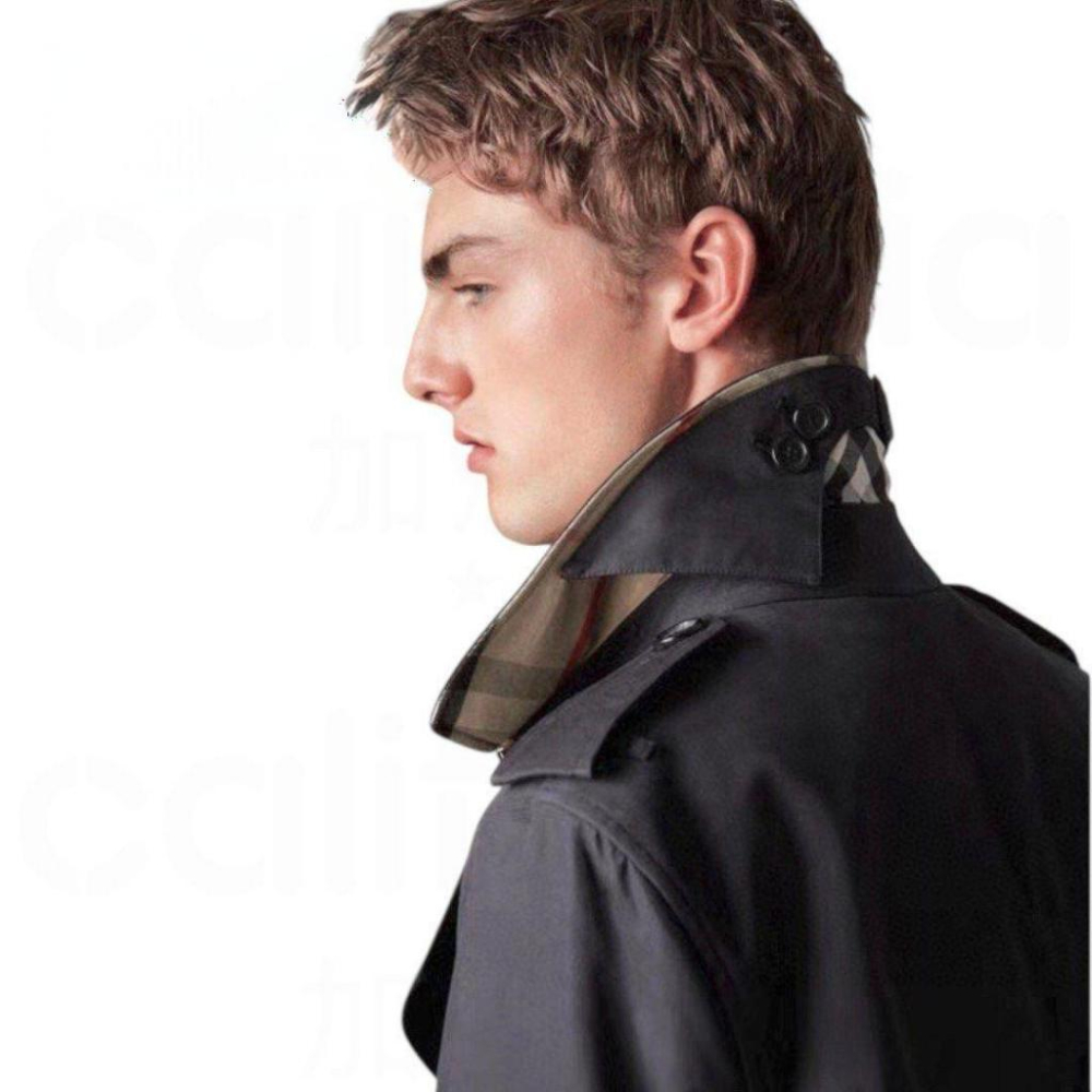 B Trench Coat｜中長版｜Gabardine｜Sandringham (桑德林漢姆)｜經典風衣外套｜蜜金色｜黑-細節圖5