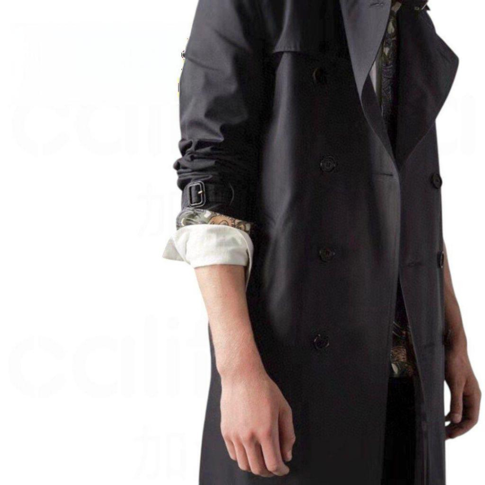 B Trench Coat｜中長版｜Gabardine｜Sandringham (桑德林漢姆)｜經典風衣外套｜蜜金色｜黑-細節圖6