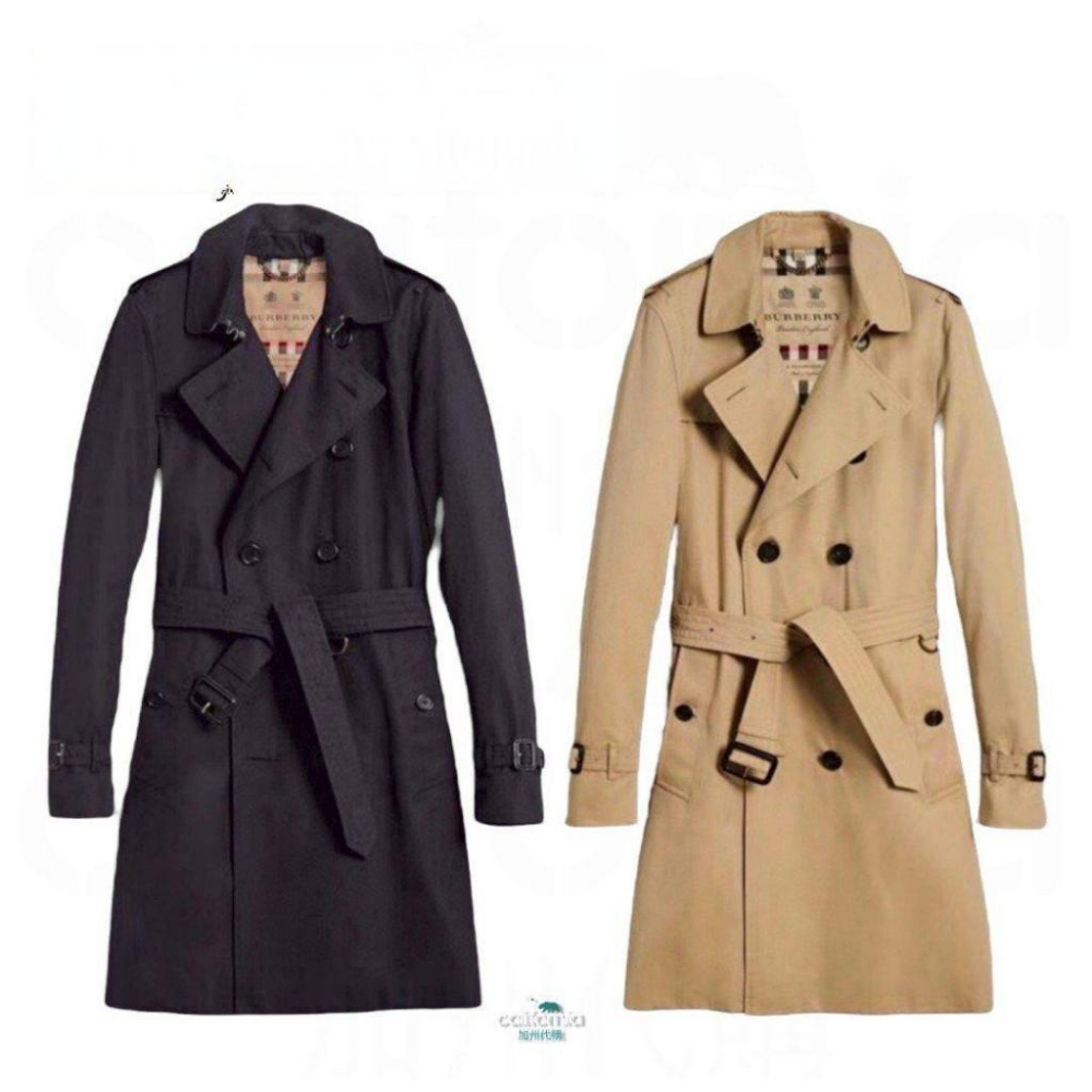 B Trench Coat｜中長版｜Gabardine｜Sandringham (桑德林漢姆)｜經典風衣外套｜蜜金色｜黑-細節圖8