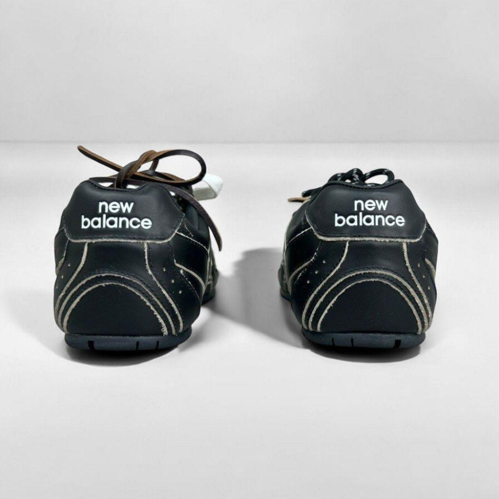 NB x Miu聯名款黑色拼接全皮革運動休閒皮鞋 ｜牛皮｜情侶款｜男女通用款｜休閒｜運動鞋｜阿甘鞋｜德訓鞋-細節圖6