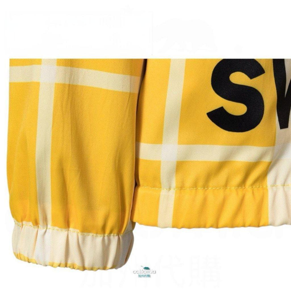 B 經典格紋黃色字母連帽風衣外套/夾克/衝鋒衣｜❗️此為剪標商品-細節圖7