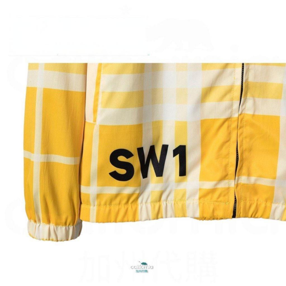 B 經典格紋黃色字母連帽風衣外套/夾克/衝鋒衣｜❗️此為剪標商品-細節圖8