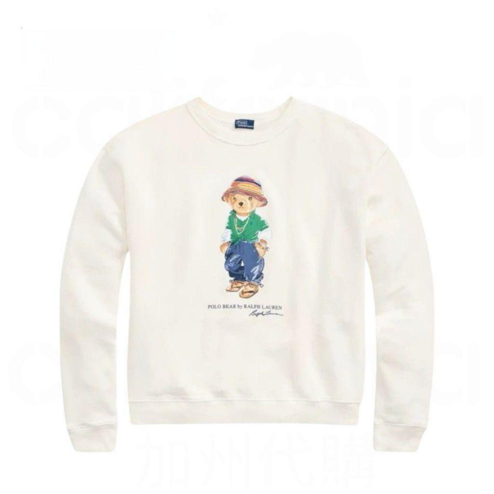RL女款長袖內刷毛抓絨圓領 大學T/運動衫/RL熊/白色系/熊熊🐻｜Factory Store工廠店版本-細節圖2