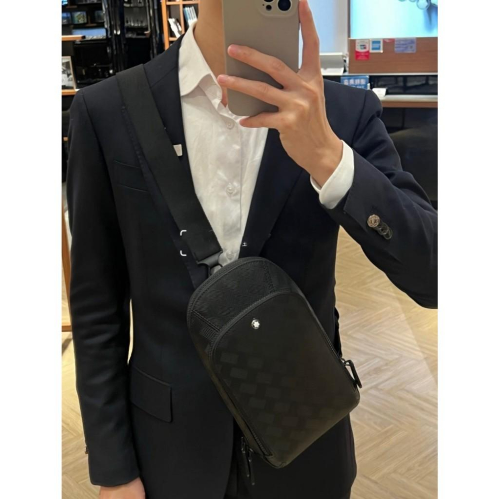 萬寶龍 EXTREME 風尚系列 3.0 單肩包小牛皮防刮手機包/隨身包 中性男女通用款 Black-細節圖7