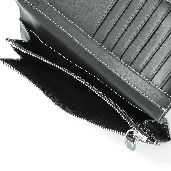 Check and Leather Continental Wallet 品牌字母徽標 經典格紋皮革長夾｜暗樺木棕色-細節圖9