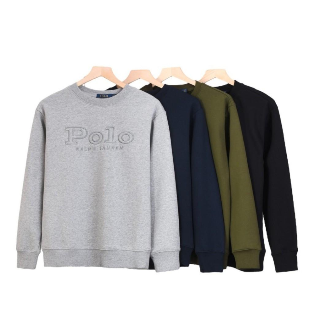 RL男款低調字母長袖抓絨/水貂絨/大學T/運動衫/素T｜Factory Store工廠店版本-細節圖5
