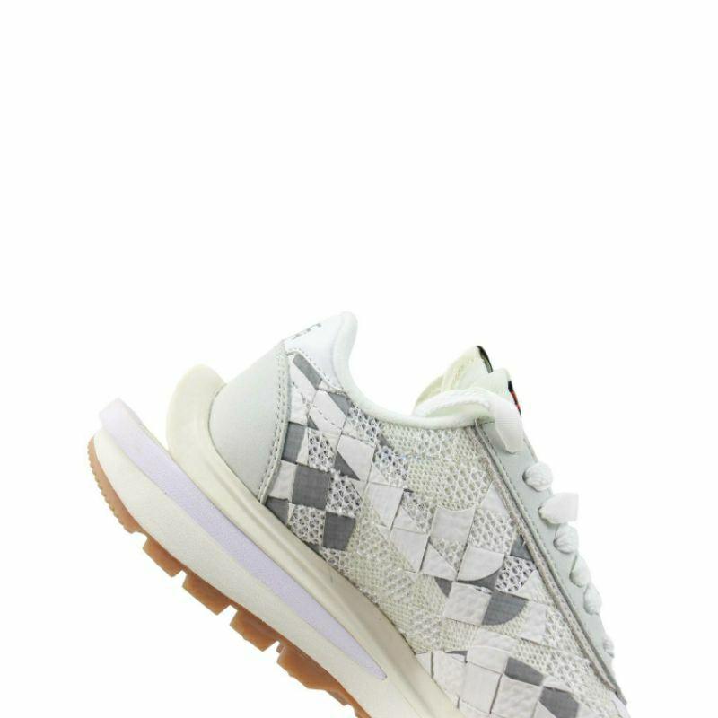 NK x sacai 3.0 Vapor Waffle “Woven” 棋盤格紋編織 白灰迷彩 解構 雙勾聯名跑鞋-細節圖2