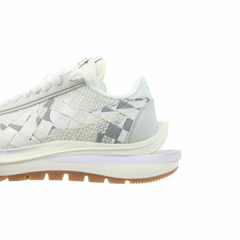 NK x sacai 3.0 Vapor Waffle “Woven” 棋盤格紋編織 白灰迷彩 解構 雙勾聯名跑鞋-細節圖4