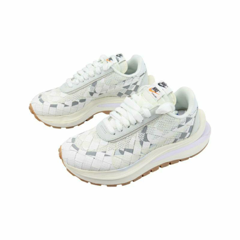 NK x sacai 3.0 Vapor Waffle “Woven” 棋盤格紋編織 白灰迷彩 解構 雙勾聯名跑鞋-細節圖8