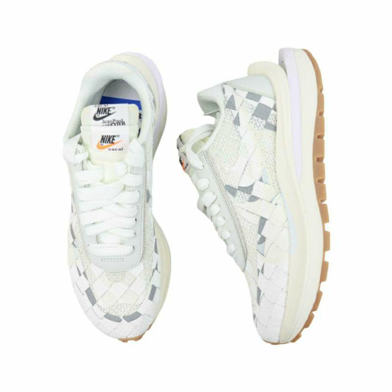 NK x sacai 3.0 Vapor Waffle “Woven” 棋盤格紋編織 白灰迷彩 解構 雙勾聯名跑鞋-細節圖9