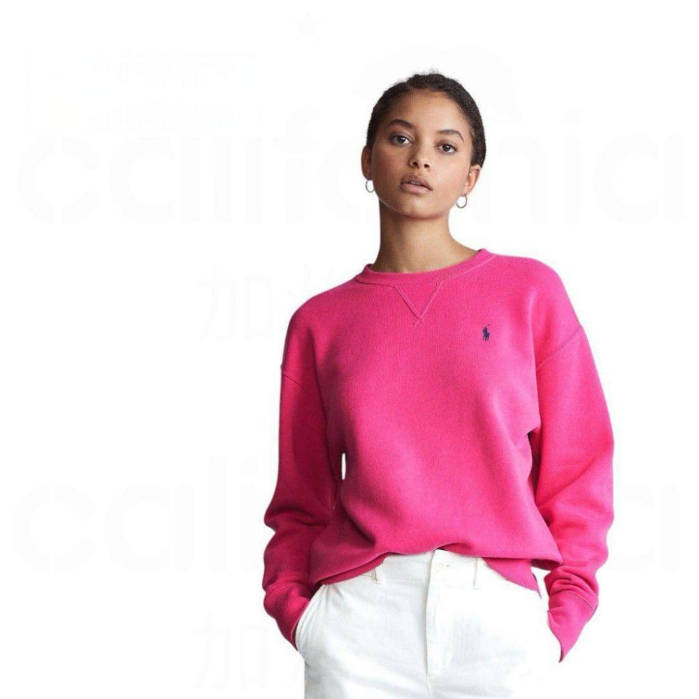 RL女款長袖內刷毛抓絨圓領 大學T/運動衫//白色/藍色/桃紅色/黑色 Factory Store工廠店版本-細節圖7