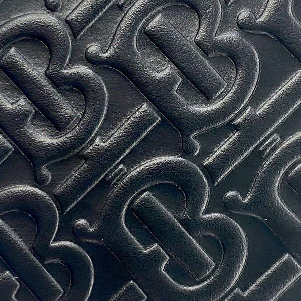 Embossed Leather Bifold Wallet 品牌TB字母壓紋皮革長夾｜黑色｜對摺｜對開｜16卡｜拉鍊｜-細節圖7