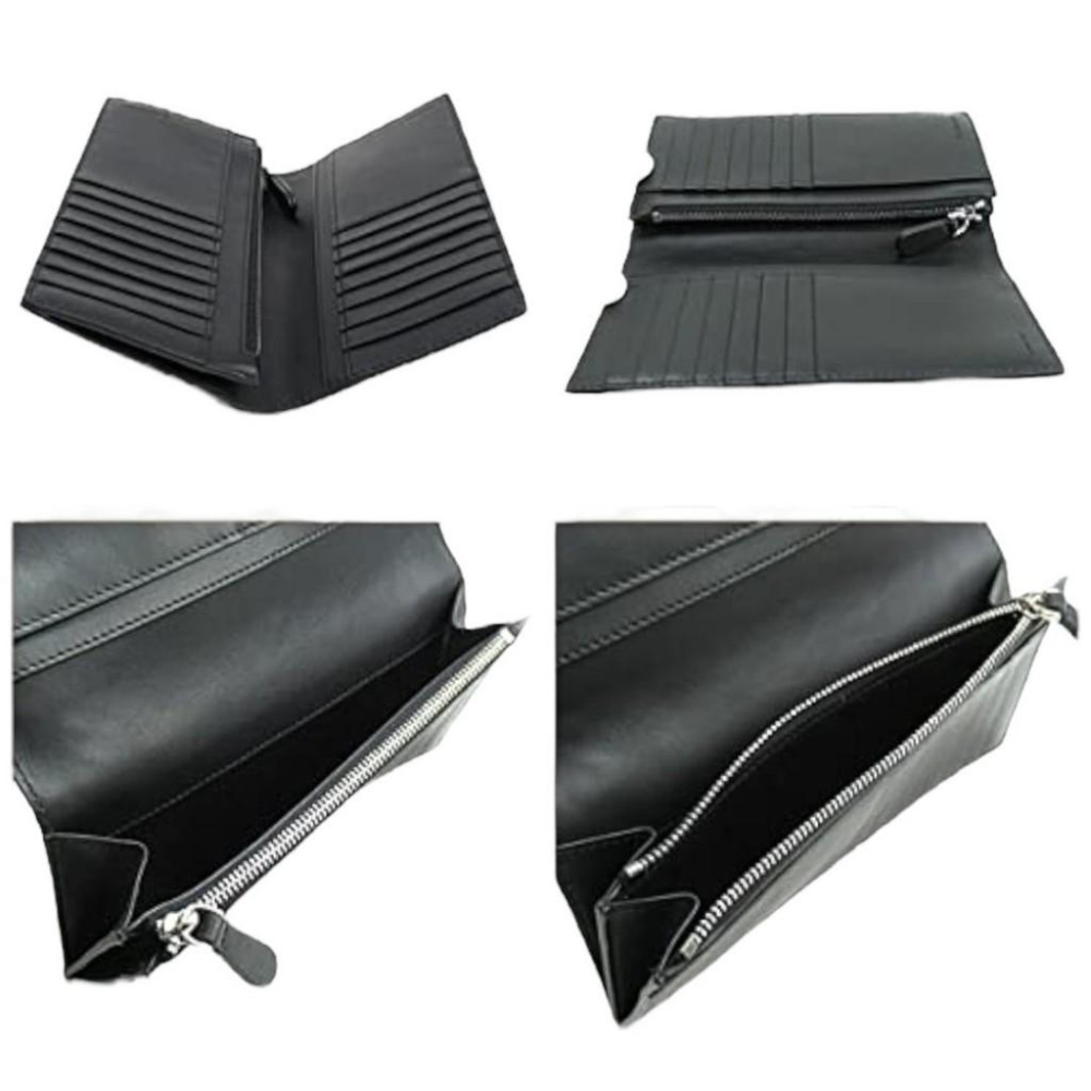Embossed Leather Bifold Wallet 品牌TB字母壓紋皮革長夾｜黑色｜對摺｜對開｜16卡｜拉鍊｜-細節圖8