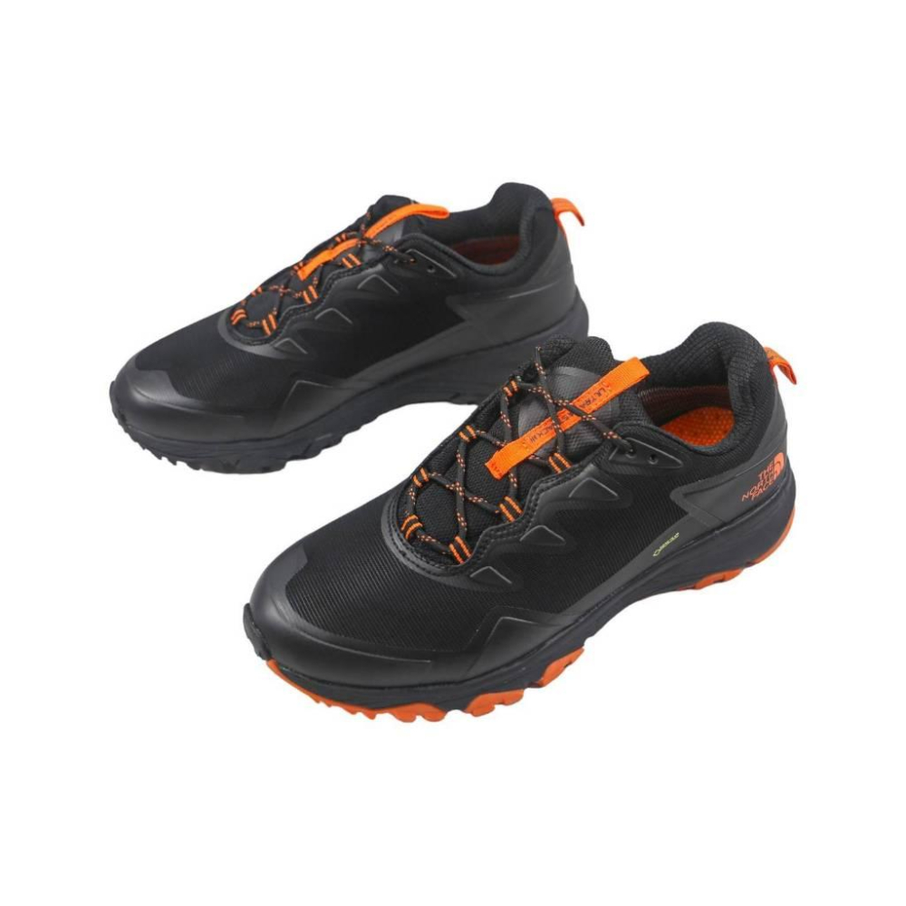TNF Gore-Tex x Vibram黃金大底防水塗佈戶外機能鞋 黑橘色 抓地耐磨輕便休閒鞋-細節圖2