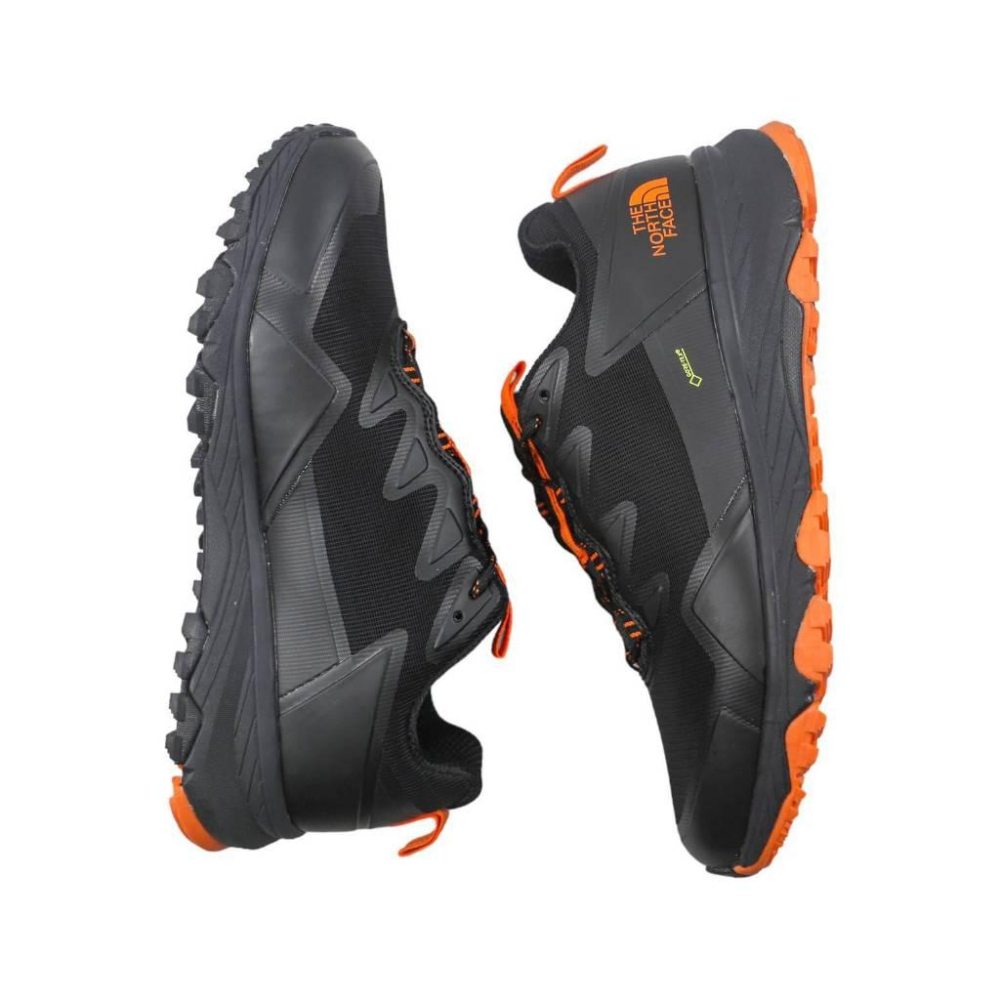 TNF Gore-Tex x Vibram黃金大底防水塗佈戶外機能鞋 黑橘色 抓地耐磨輕便休閒鞋-細節圖4