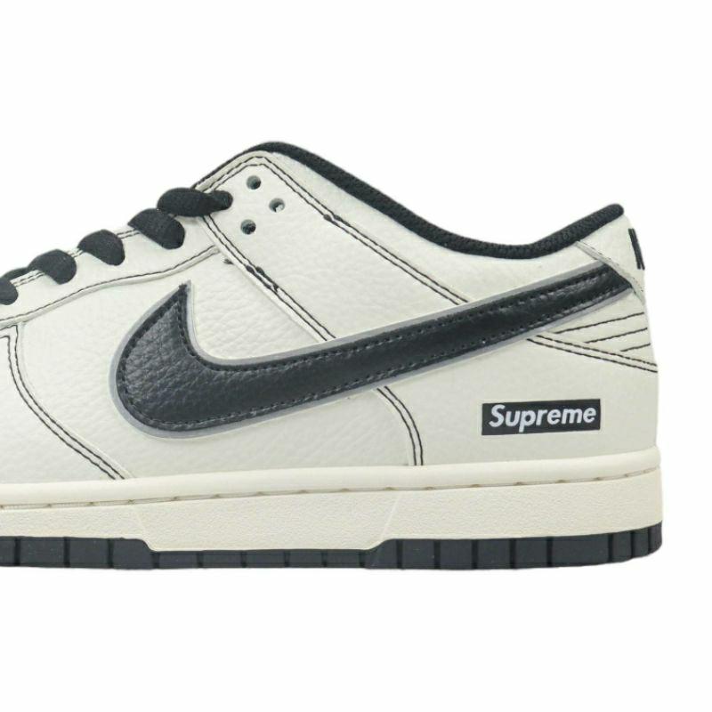 Dunk Low x Supreme 聯名款 白底黑勾/白黑 男女通用款鞋 RM2308-237-細節圖3
