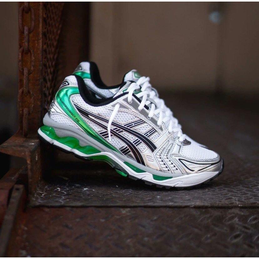 asi GEL-KAYANO 14休閒鞋｜運動鞋｜GK14｜白銀綠色｜白色｜銀色｜綠色｜黑色｜皮革｜網眼｜男女通用鞋款-細節圖2