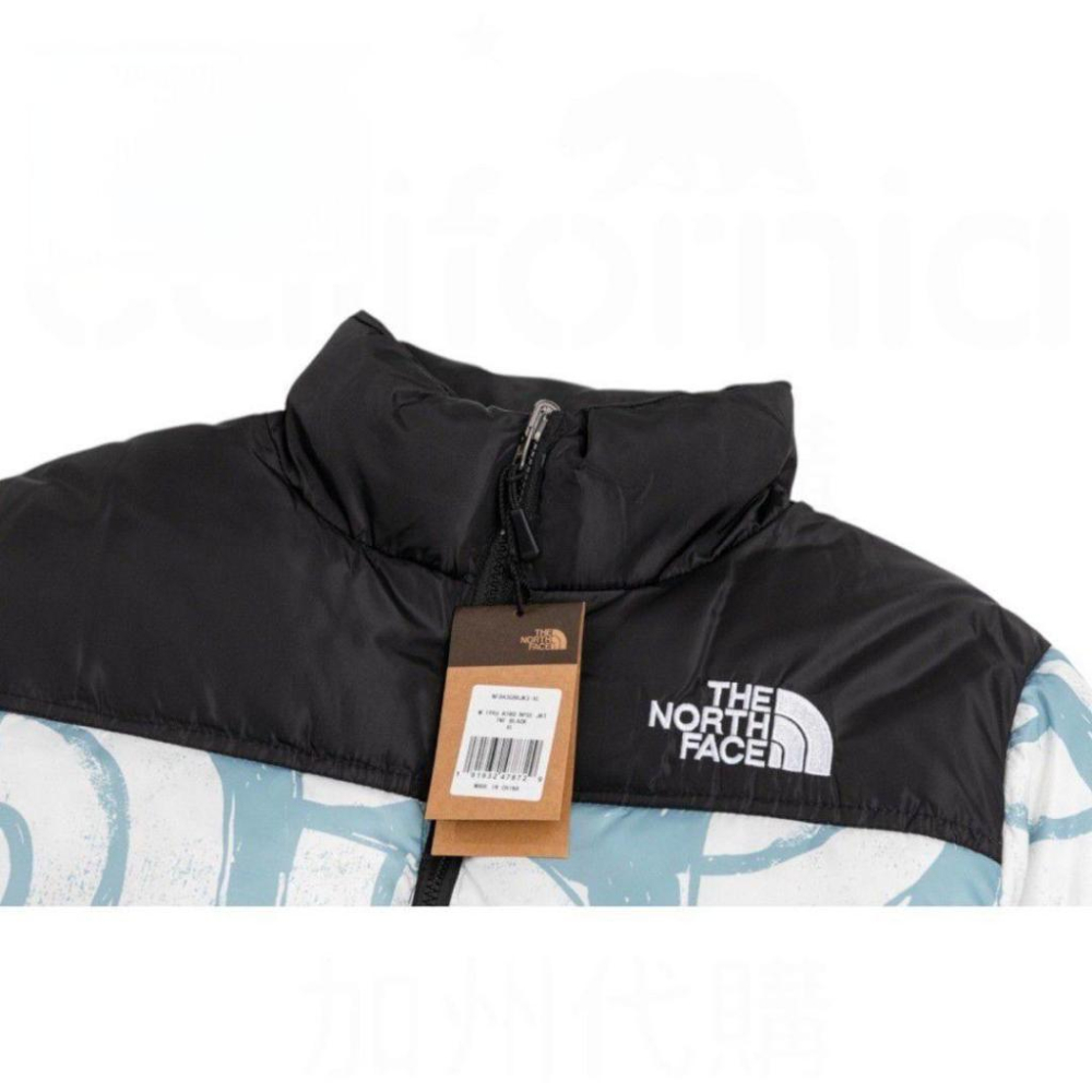 TNF 1996 Retri Nuptse Jacket系列日式和風扇TNF扇型Logo 羽絨棉羽絨外套 藍白色-細節圖3