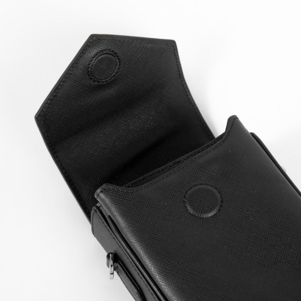 萬寶龍 匠心系列牛皮防刮直式信差包/手機包/小包 中性男女通用款 Black 黑色 磁扣-細節圖4