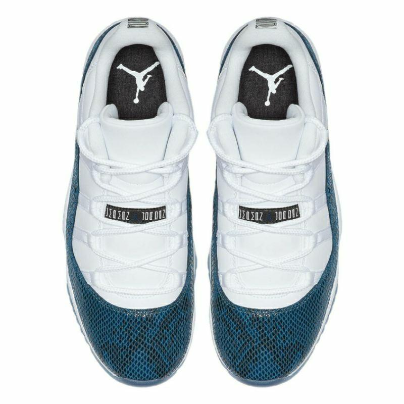 AJ11 Navi Blue Snakeskin 海軍藍蛇皮紋/蟒蛇藍/青蟒鱗 低筒實戰用籃球鞋-細節圖4