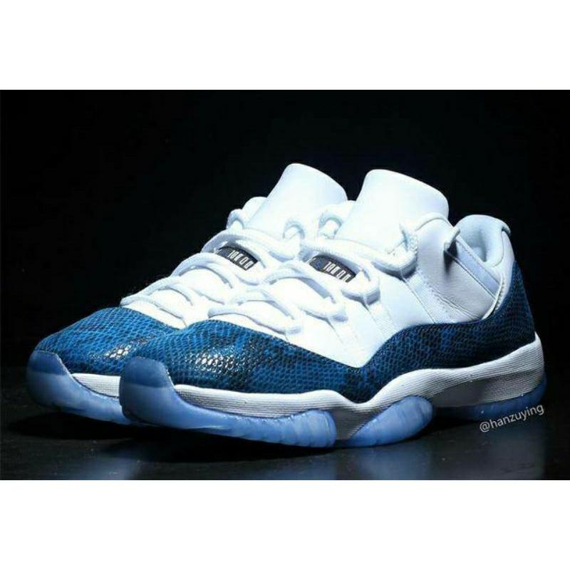 AJ11 Navi Blue Snakeskin 海軍藍蛇皮紋/蟒蛇藍/青蟒鱗 低筒實戰用籃球鞋-細節圖5
