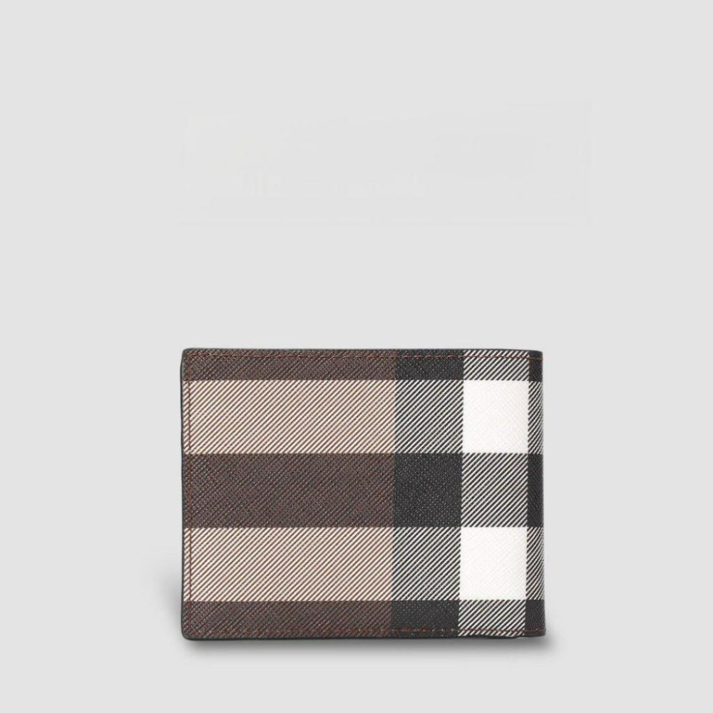 Check and Leather Bifold Wallet 品牌字母徽標 經典格紋雙摺皮夾-細節圖2