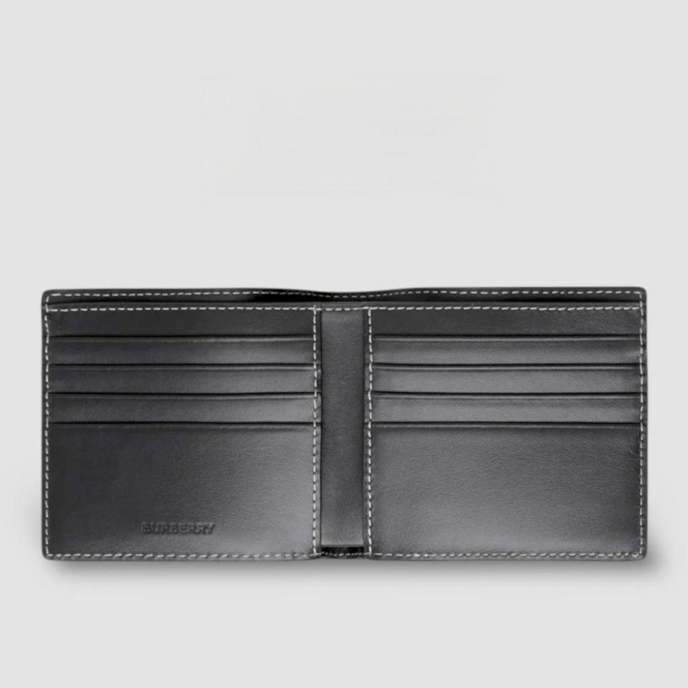 Check and Leather Bifold Wallet 品牌字母徽標 經典格紋雙摺皮夾-細節圖8