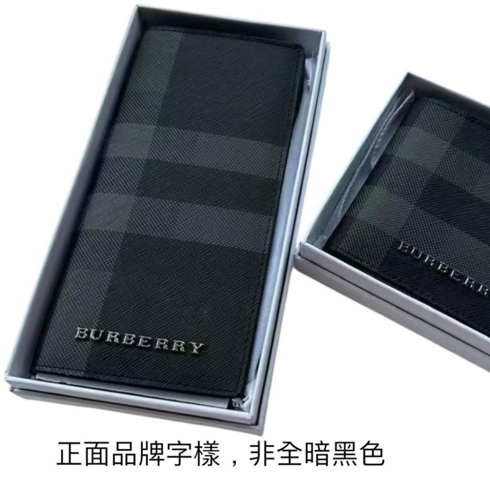 Check Continental Wallet 品牌字母徽標 經典格紋皮革長夾｜炭灰色｜對折｜16卡｜-細節圖5