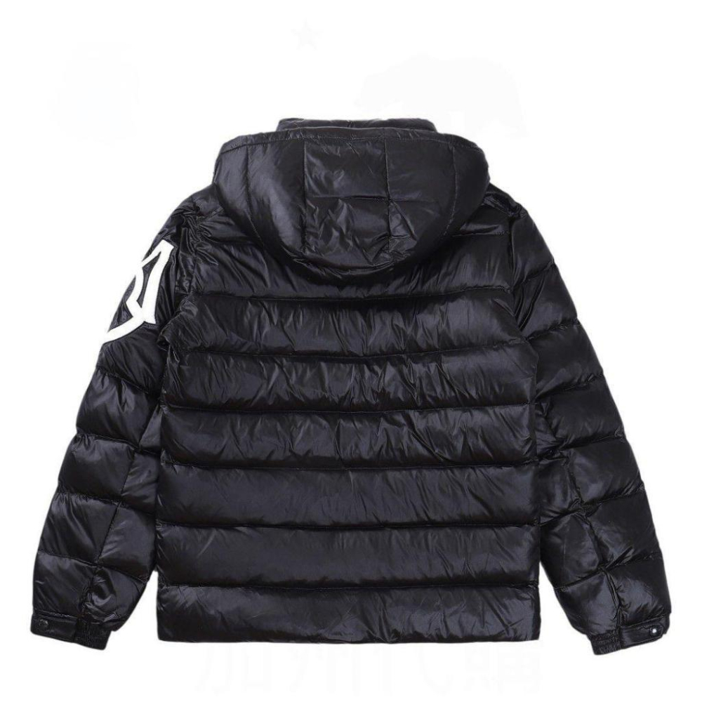 蒙口 袖大M字羽絨連帽外套｜防風｜外套｜黑色｜法國品牌｜男女通用款式-細節圖2