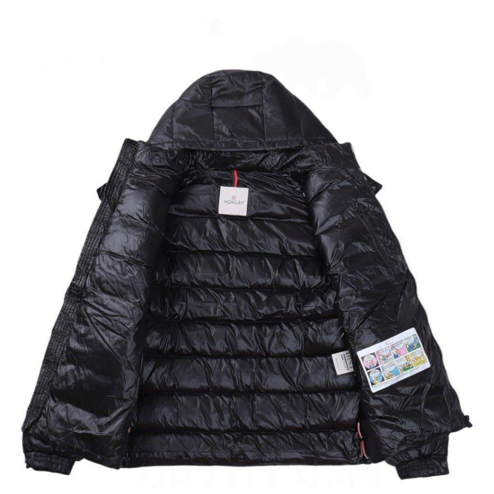 蒙口 袖大M字羽絨連帽外套｜防風｜外套｜黑色｜法國品牌｜男女通用款式-細節圖3