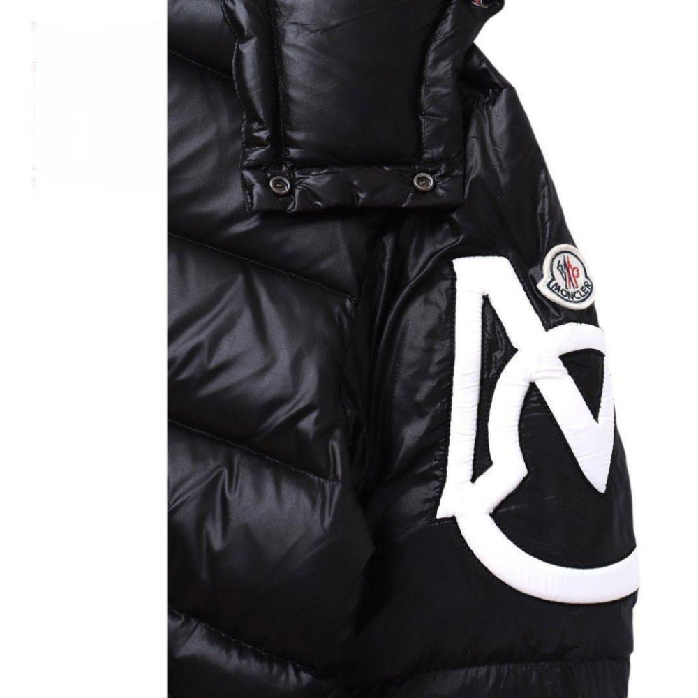 蒙口 袖大M字羽絨連帽外套｜防風｜外套｜黑色｜法國品牌｜男女通用款式-細節圖8