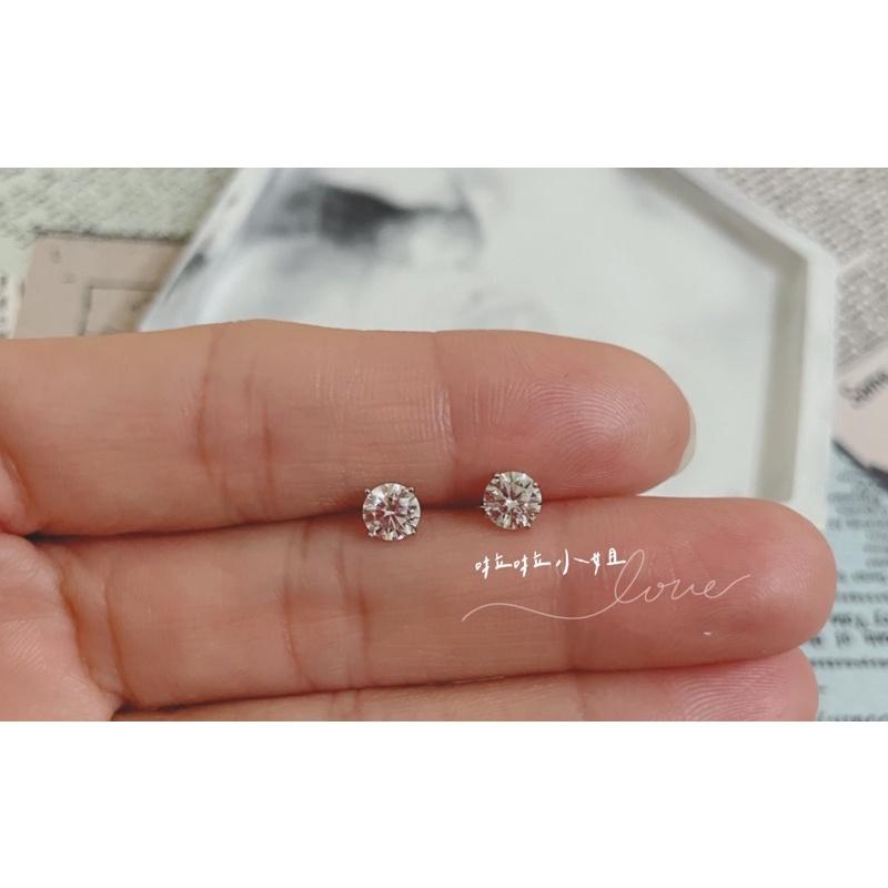 《啦啦小姐》現貨S925純銀 ，細針 ，鋯石5mm耳骨釘 轉珠耳環，單只售-細節圖3