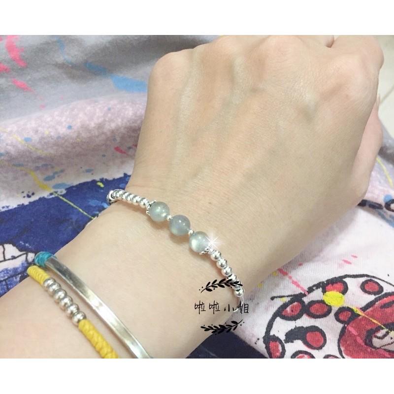 （啦啦小姐）拉長石手鍊，天然石，925純銀，水晶手鍊-細節圖3